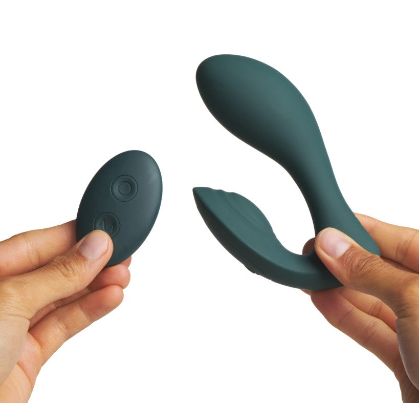 Woman holding a Clitoral Vibrator and a G-spot vibrator