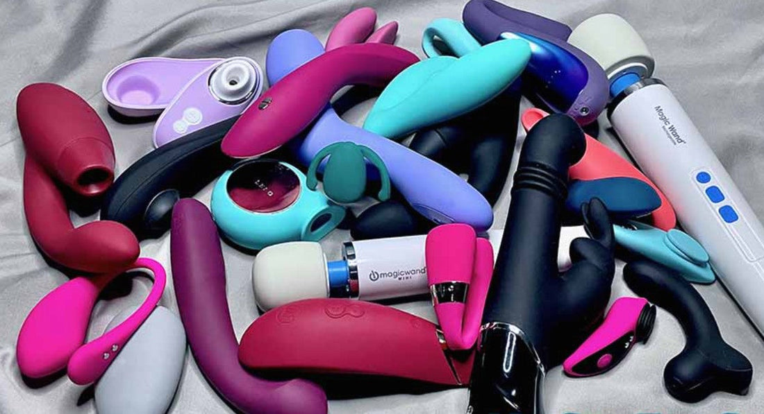 Collection of luxury and budget vibrators in different colours and styles, comparing premium and affordable adult toys