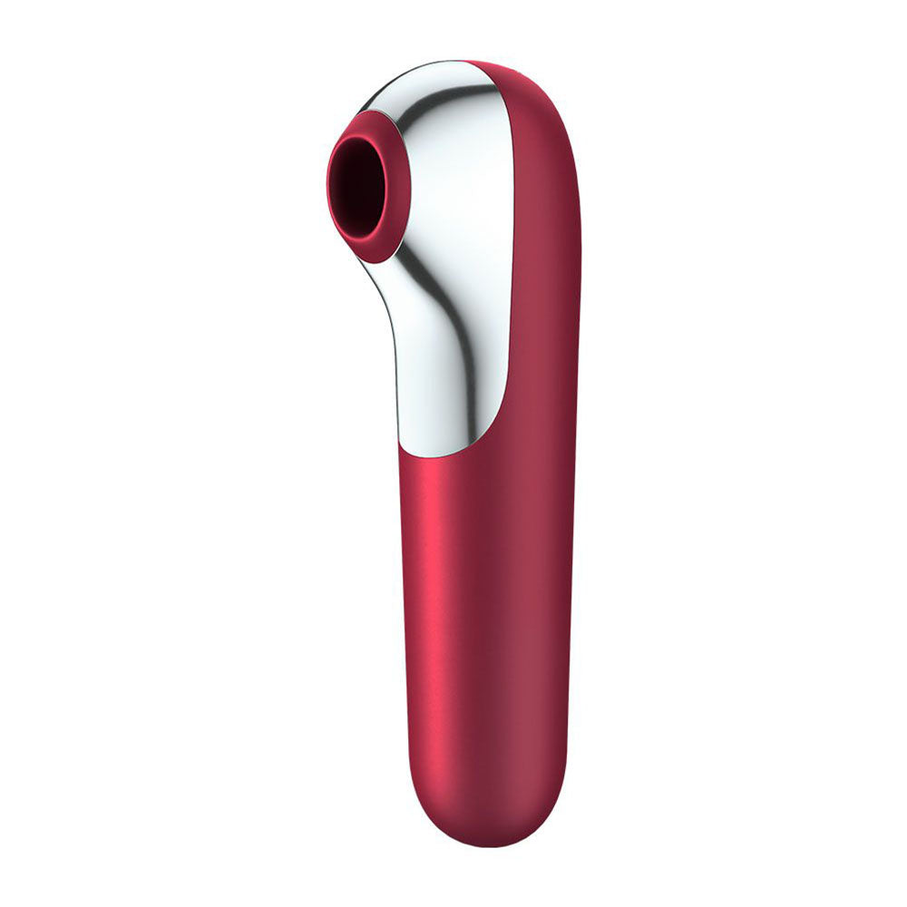 Masajeador de clítoris Dual Love rojo con aplicación Satisfyer