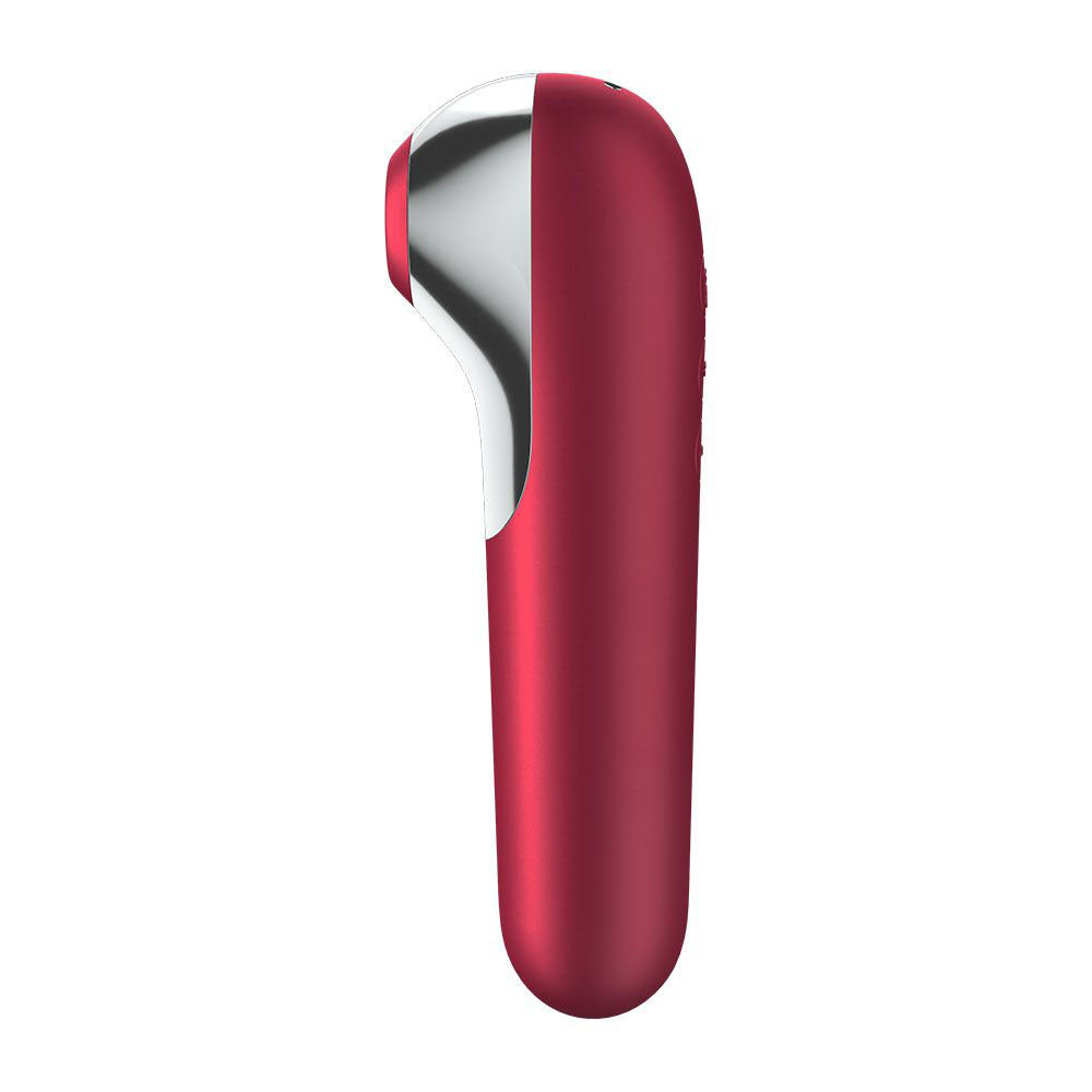Masajeador de clítoris Dual Love rojo con aplicación Satisfyer