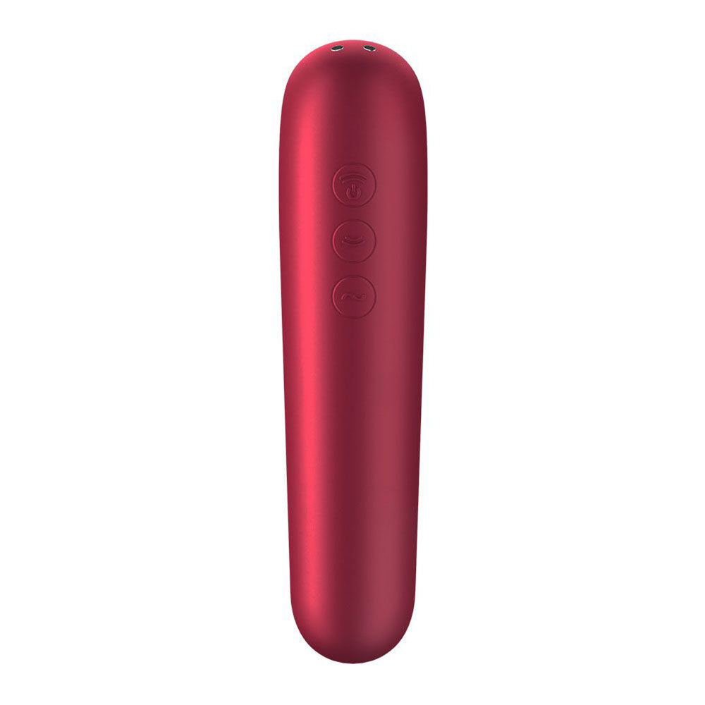 Masajeador de clítoris Dual Love rojo con aplicación Satisfyer