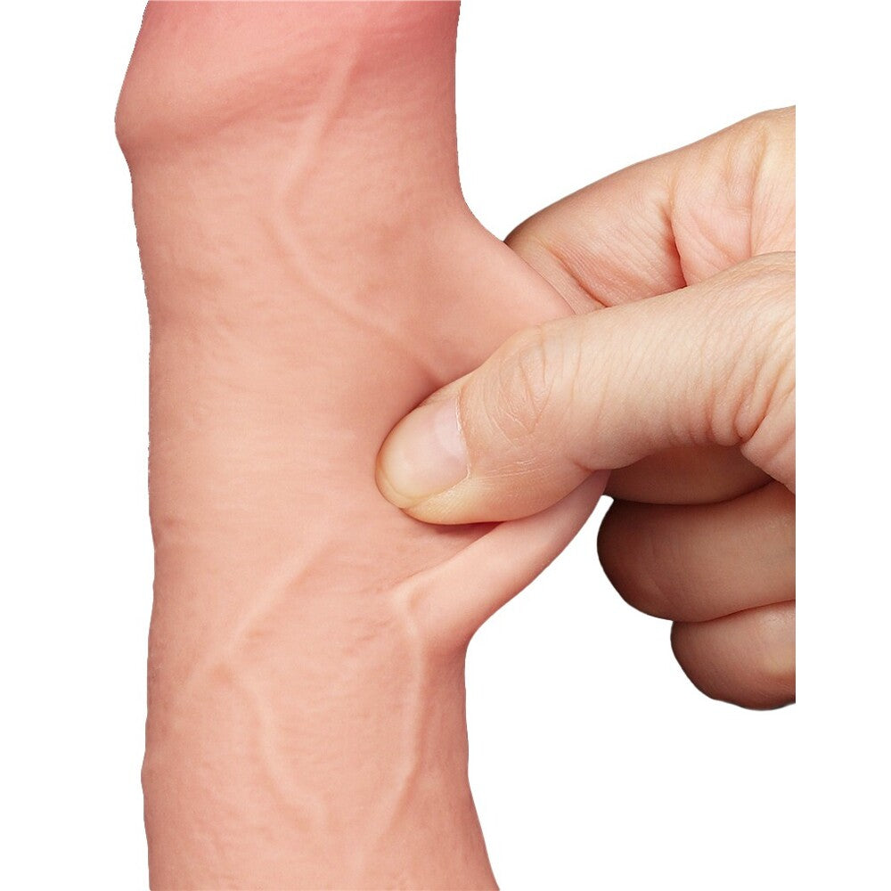 Consolador deslizante Lovetoy de piel flexible de 18 cm