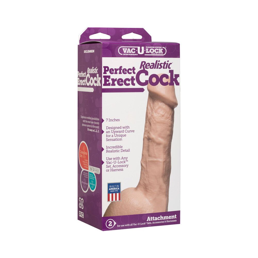 Accesorio para pene erecto perfecto VacULock de 18 cm, color rosa carne