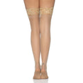 Medias transparentes Leg Avenue Stay Up en color piel, tallas 6 a 12 (Reino Unido)