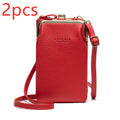 Fashion Lychee Pattern Solid Color Diagonal Shoulder Bag