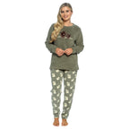 Daisy Dreamer Womens Highland Cow Print Cotton Jersey Pyjama Set Long Sleeve Lounge Wear