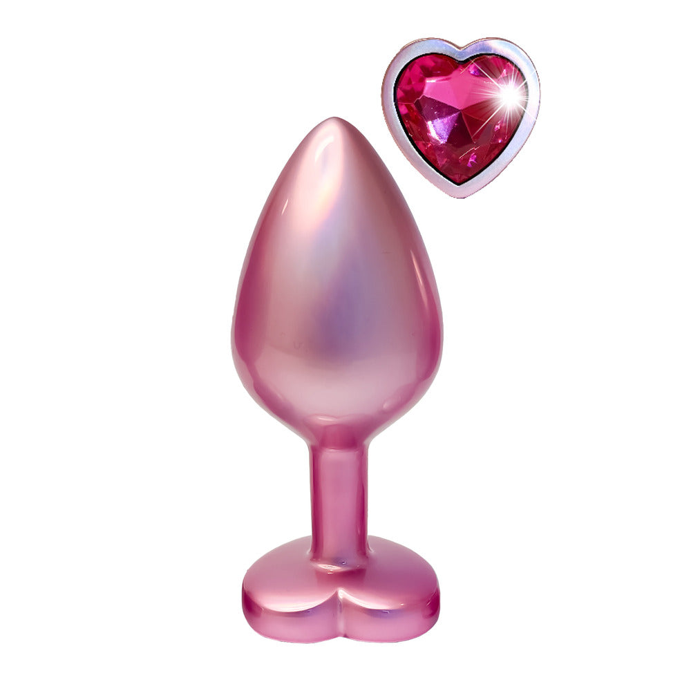 Tapón anal Gleaming Love Pearl Pink, tamaño mediano