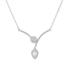 Micro Inlaid Zircon Water Drop V-shaped Necklace Niche High Sense