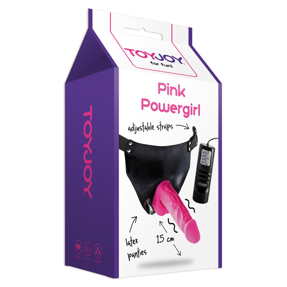 Pene vibrador con correa ToyJoy Pink Powergirl