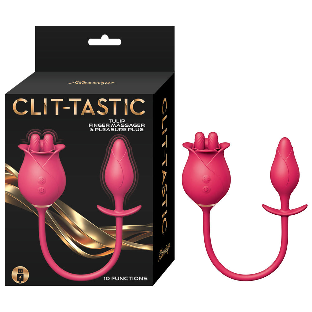 Masajeador de dedos ClitTastic Tulip, juego de tapón de placer