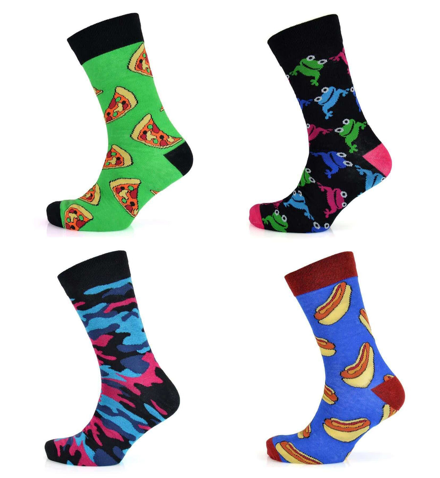 Sock Stack 4 Pack Mens Christmas Socks Cotton Rich Novelty Festive Designs UK 6-11 EUR