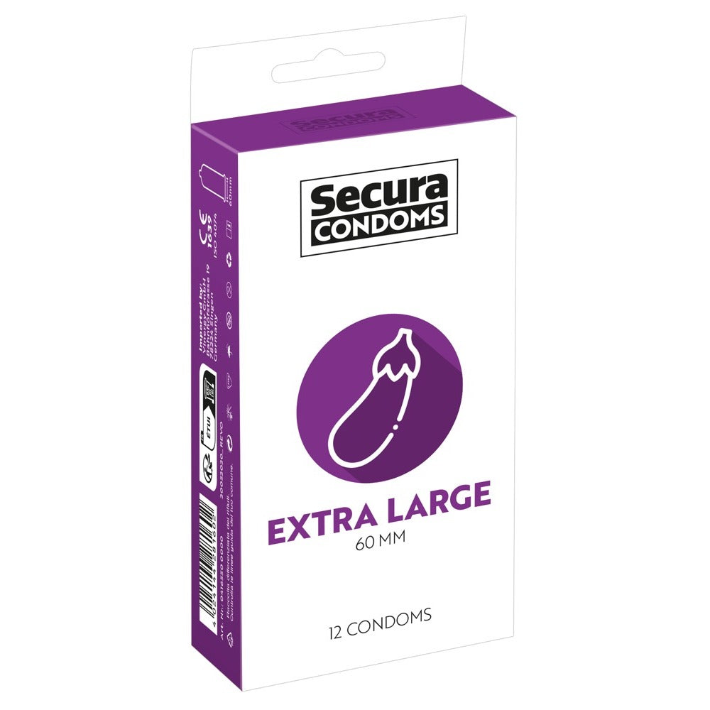 Condones Secura, paquete de 12 extra grandes