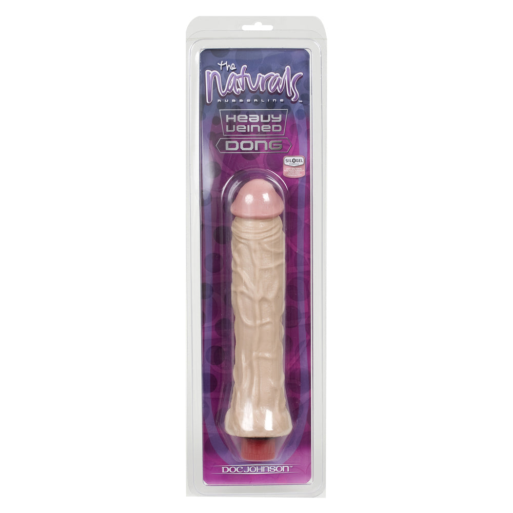 Pene vibrador fino de 8 pulgadas con venas gruesas de The Naturals