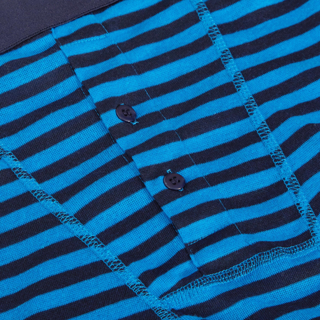 Sock Stack 6 Pack Mens Blue Navy Stripe Cotton Stretch Boxer Shorts Breathable Everyday Cotton Rich Multipack