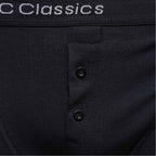 Sock Stack Boys Boxer Shorts 6 Pack Black Cotton Rich Moisture Wicking With Button Fly