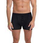 Sock Stack Men's 6 Pair Pack Black Ribbed Boxer Shorts Cotton Stretch Fabric Durable