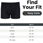 Sock Stack Men's 6 Pair Pack Black Ribbed Boxer Shorts Cotton Stretch Fabric Durable