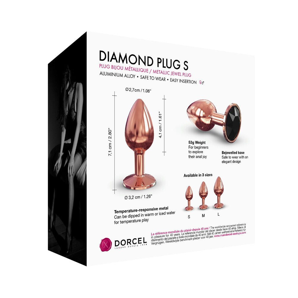Tapón anal Dorcel Diamond en oro rosa pequeño