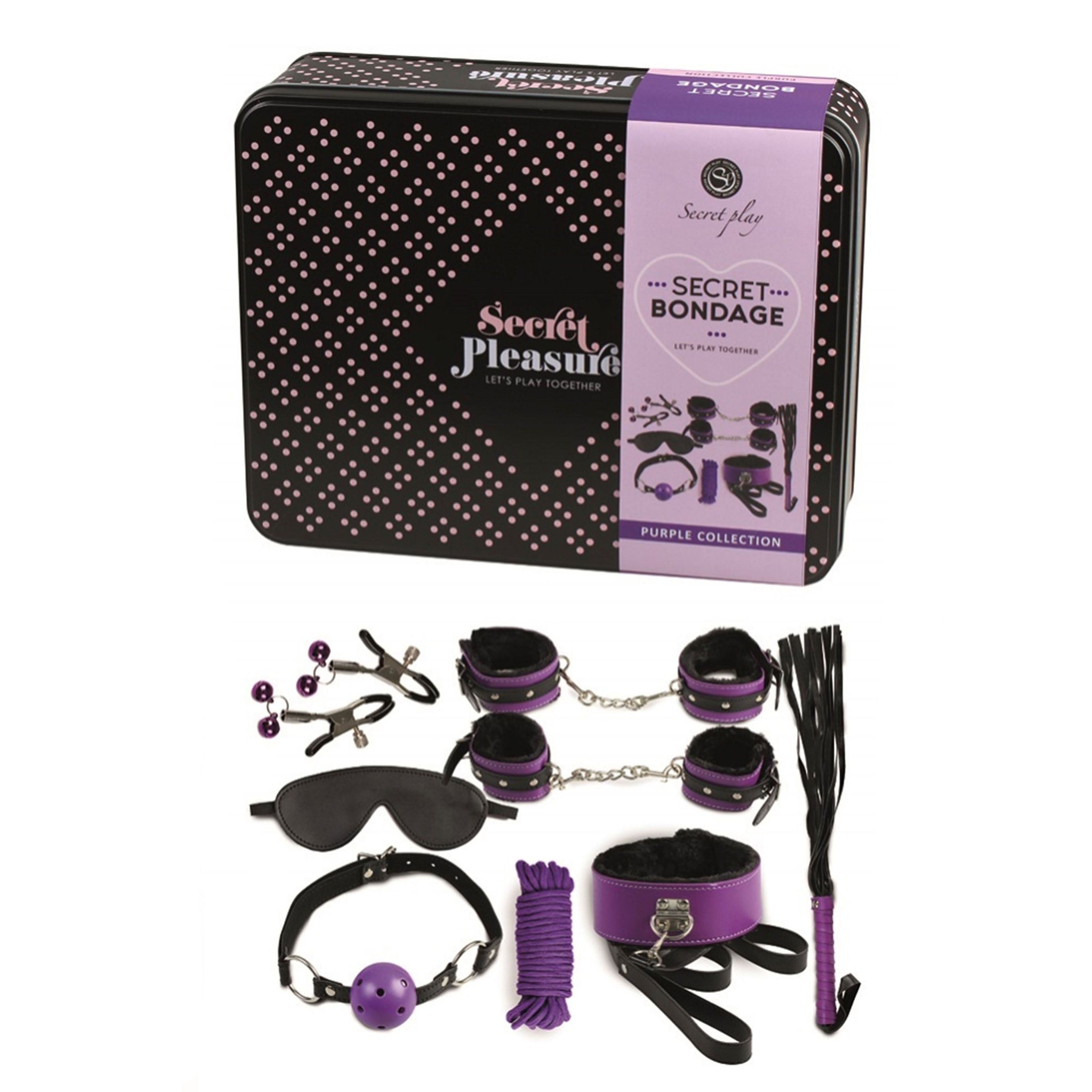 Kit de bondage secreto Colección Negro y Morado