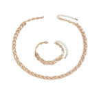 Women's Personality Affordable Luxury Willow Leaf Diamond Bracelet Necklace