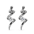 Spiral earrings - Silver and Crystal