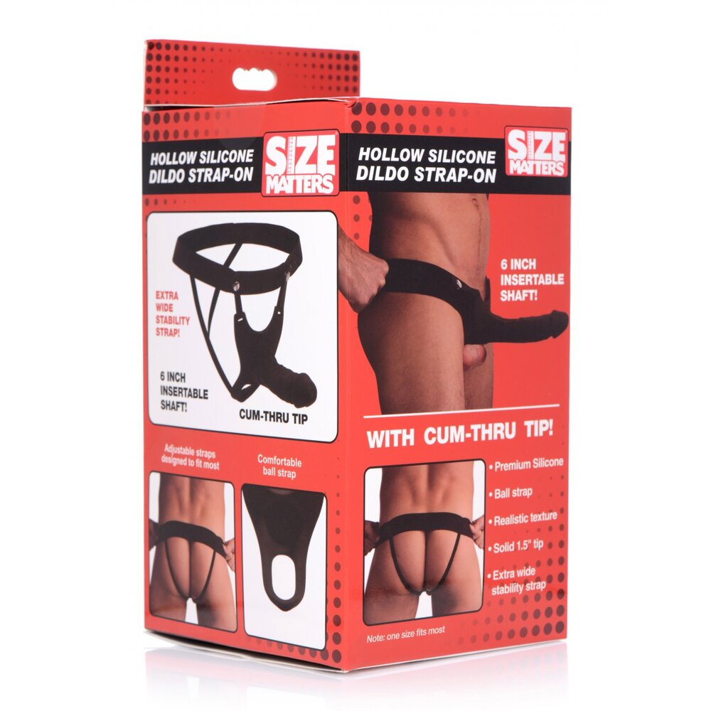 Consolador de silicona hueco Size Matters con correa