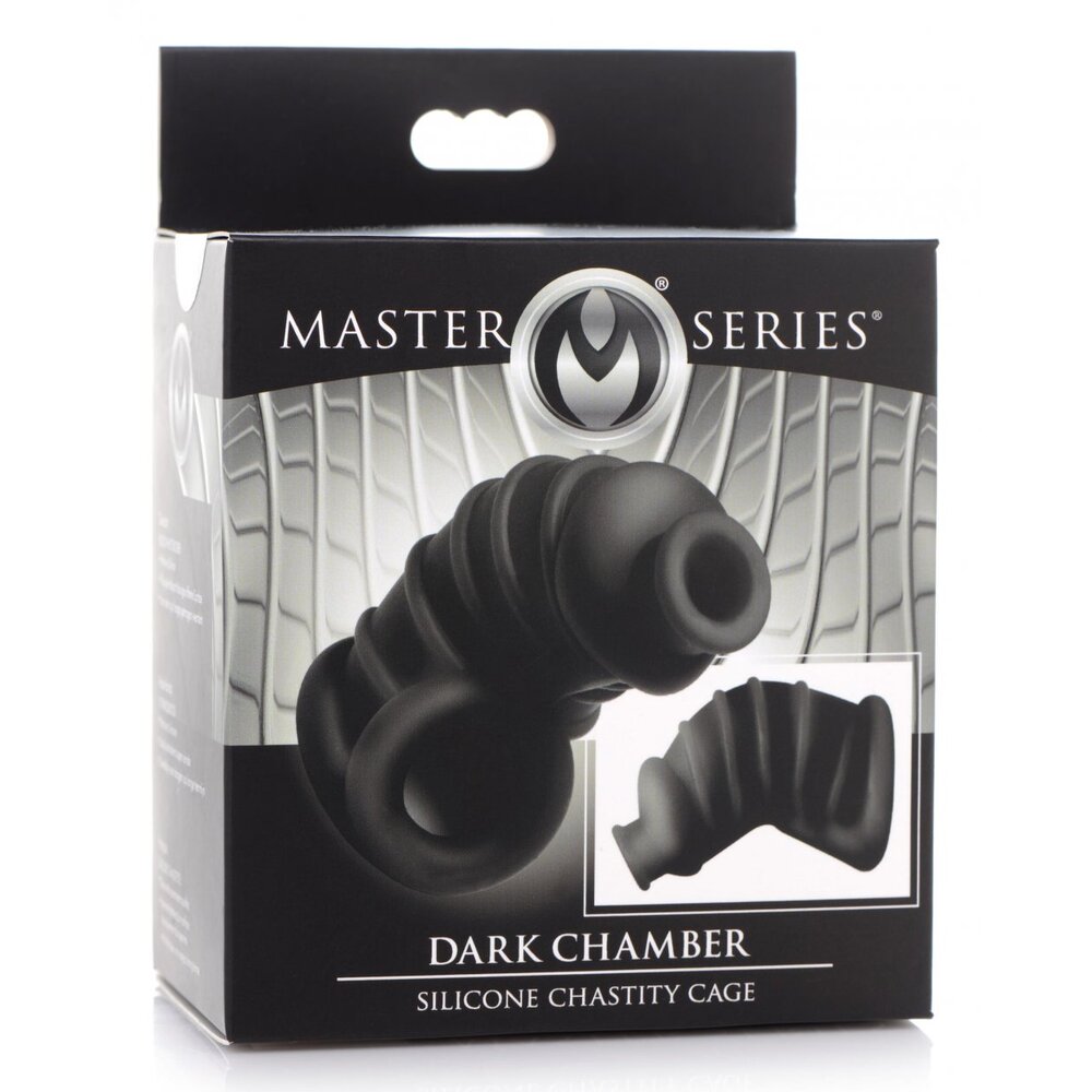 Jaula de castidad de silicona Master Series Dark Chamber