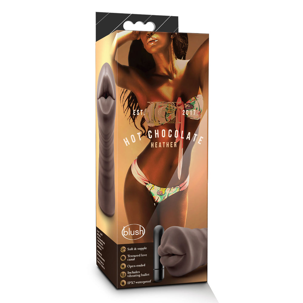 Masturbador vibrador con boca de chocolate caliente Heather