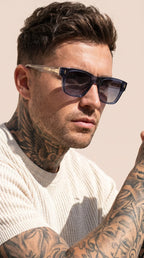 Unisex Acrylic Silver Frame Sunglasses