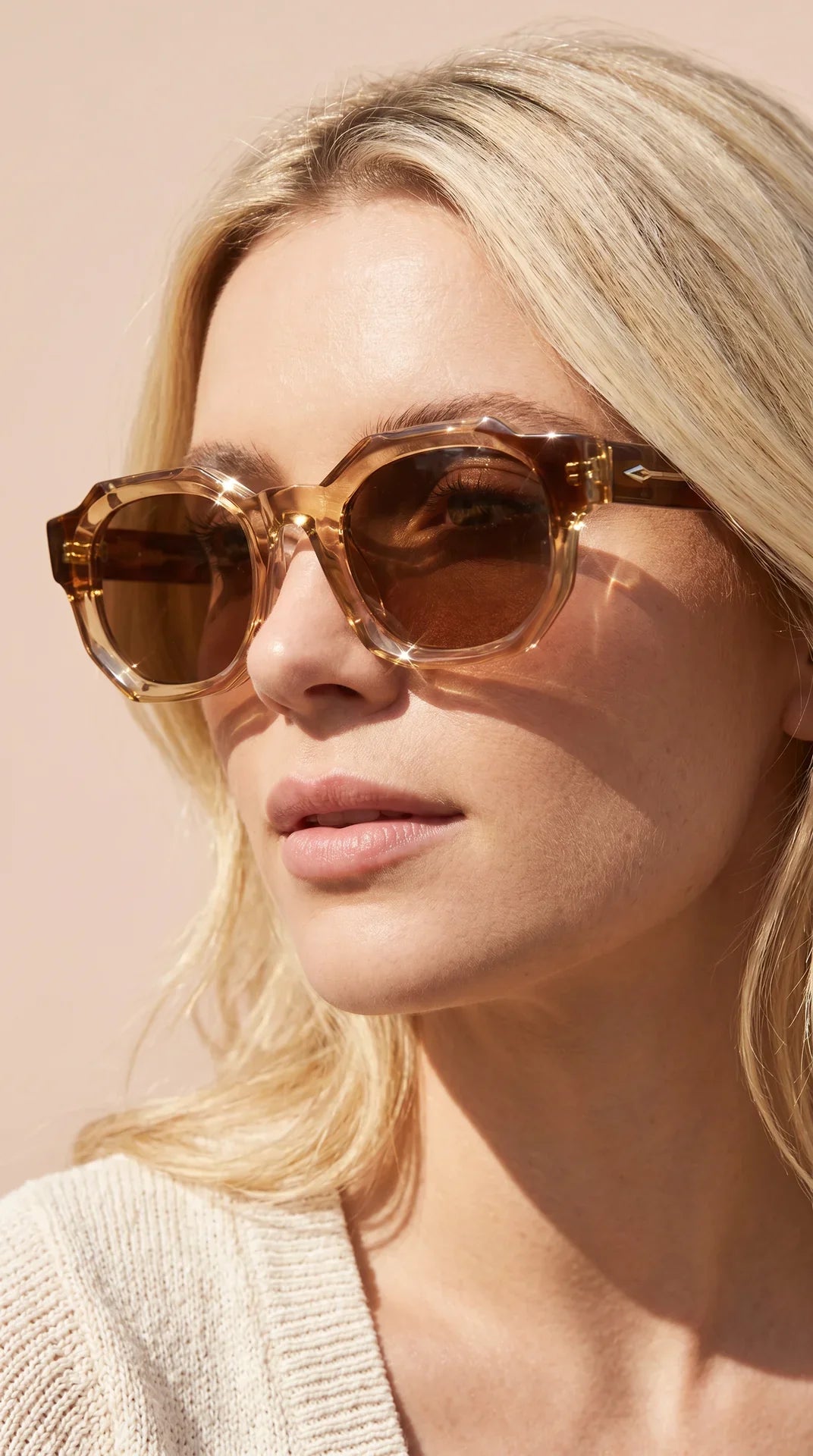 Unisex Sculptured Acrylic Sunglasses