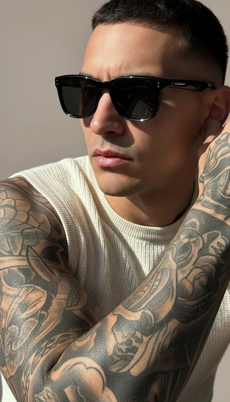 Unisex Rectangular Acrylic Frame Sunglasses