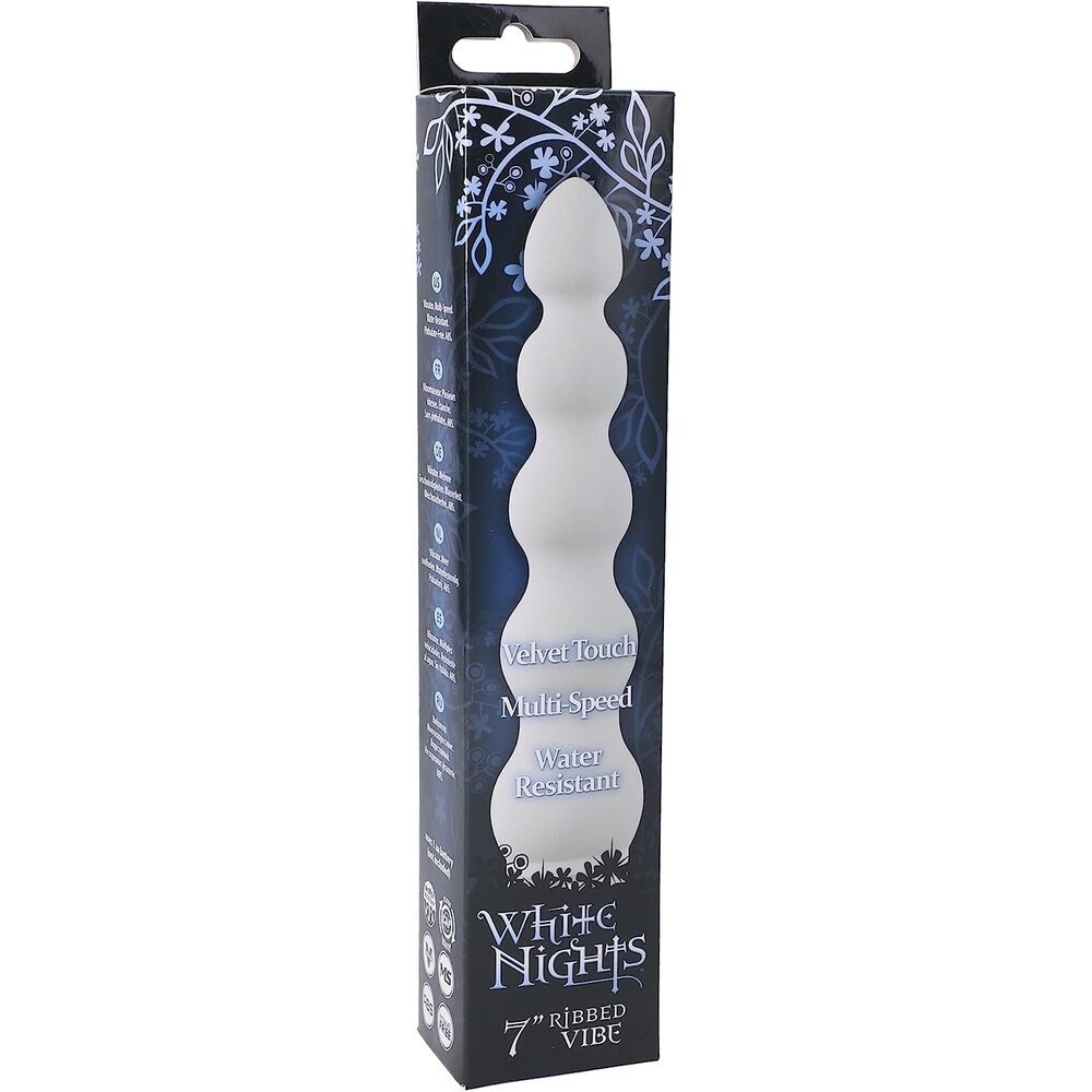 Vibrador anal acanalado White Nights de 18 cm