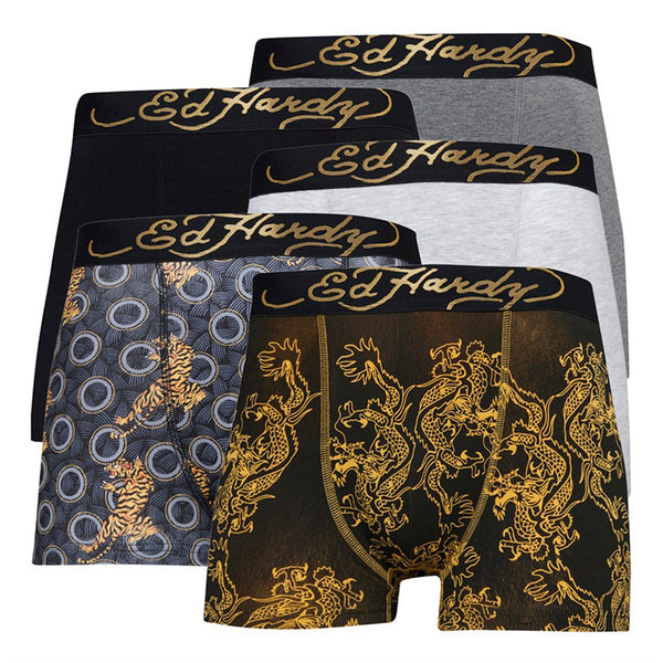 5 Pack Mens Cotton Breathable Boxers Underwear - Carno Collection
