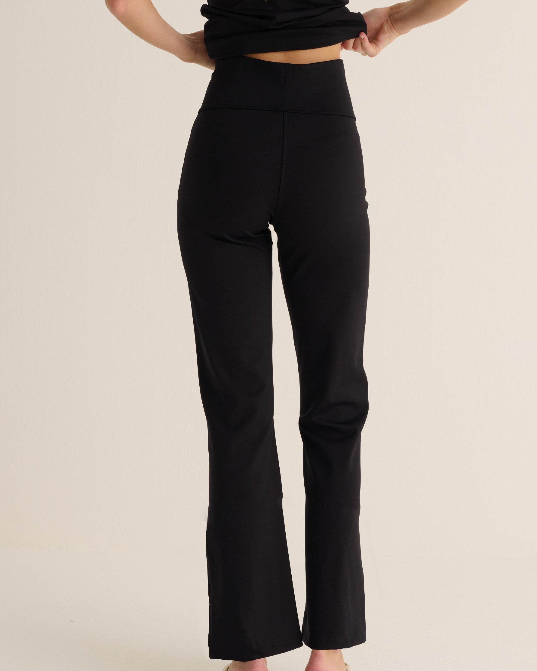 Black Soft Sculpt Hi-Stretch Kick Flare Leggings