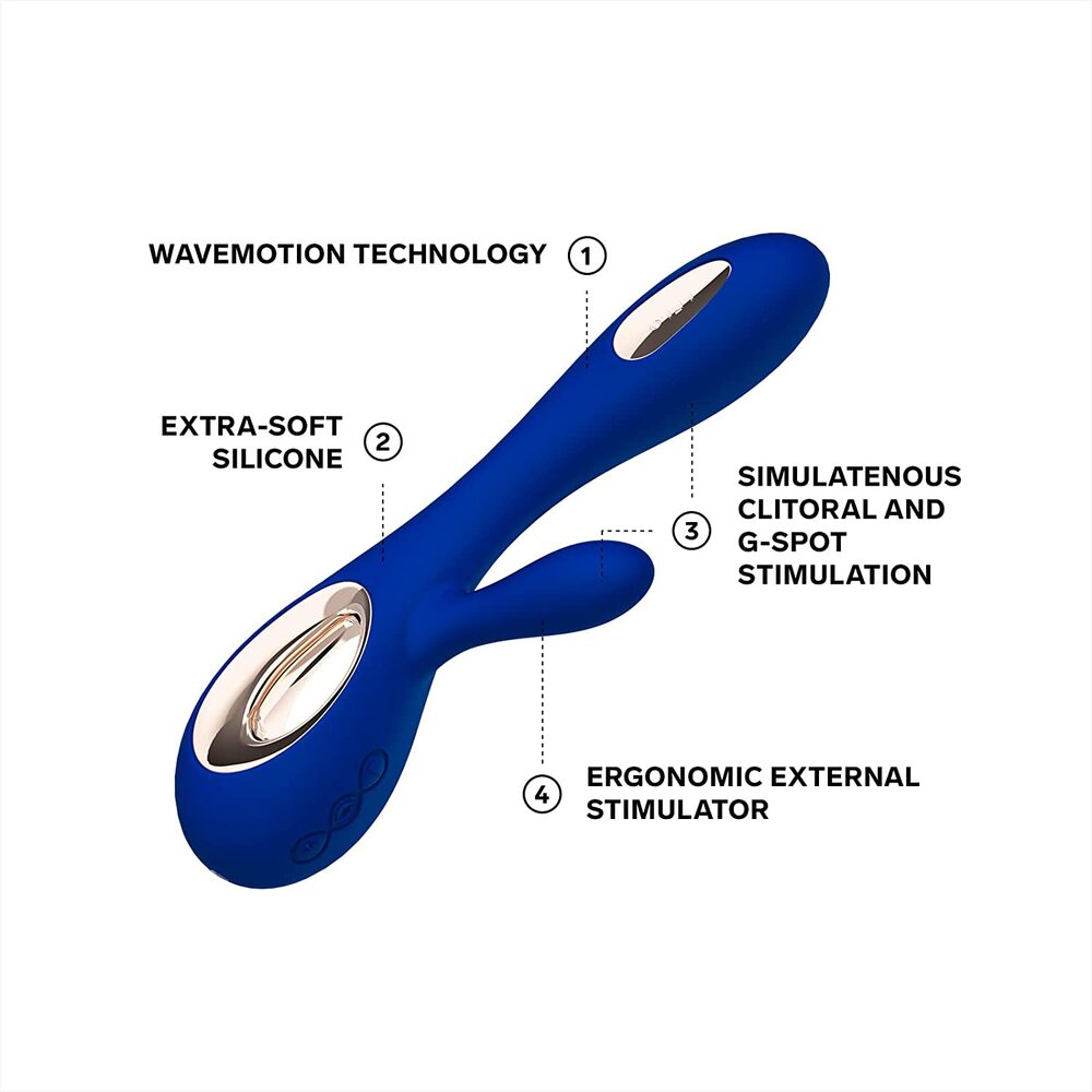 Vibrador Lelo Soraya Wave de doble acción azul medianoche