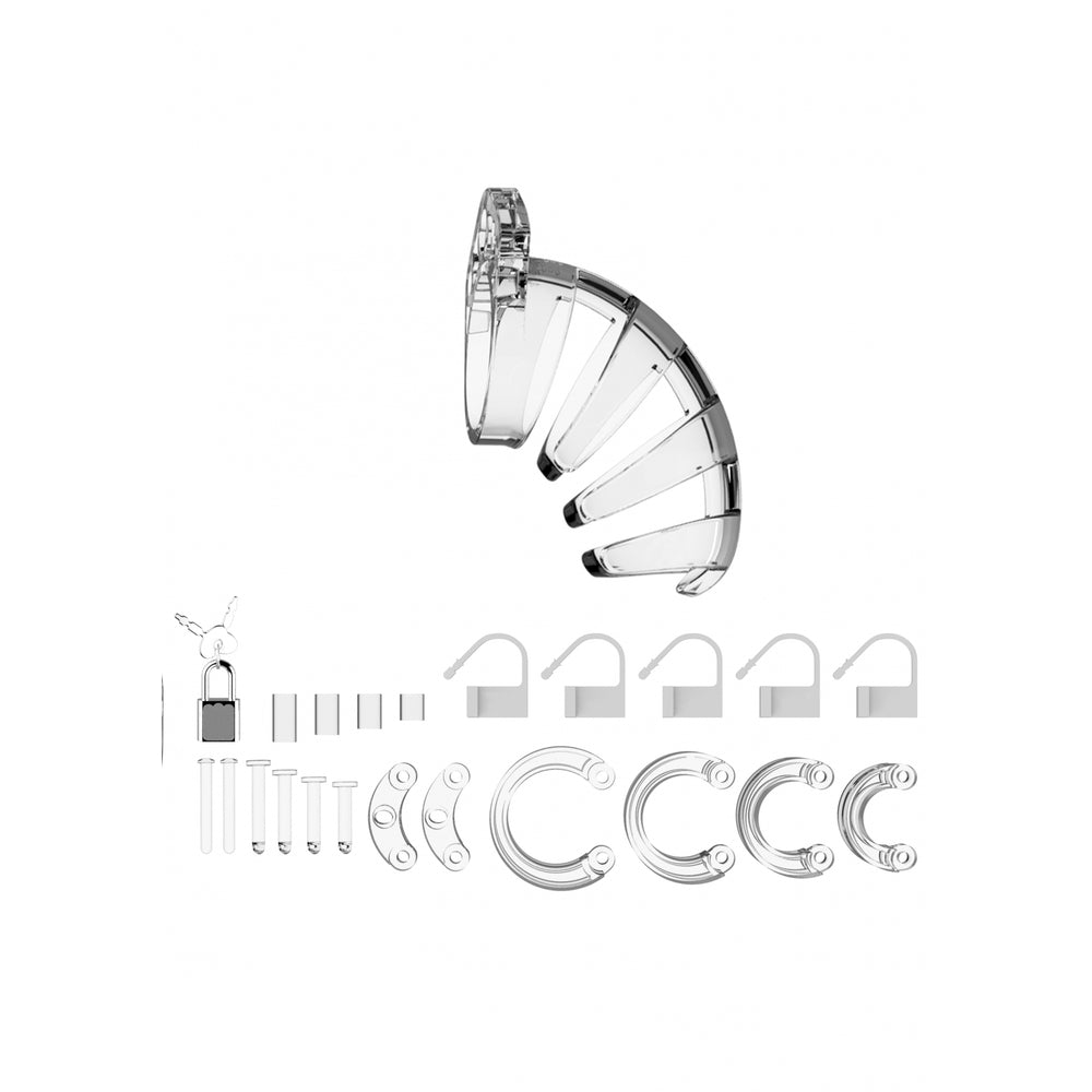 Jaula de castidad transparente para hombre de 3,5 pulgadas.