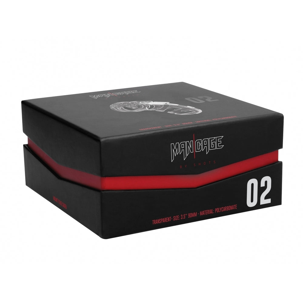 Jaula de castidad transparente para hombre de 3,5 pulgadas.