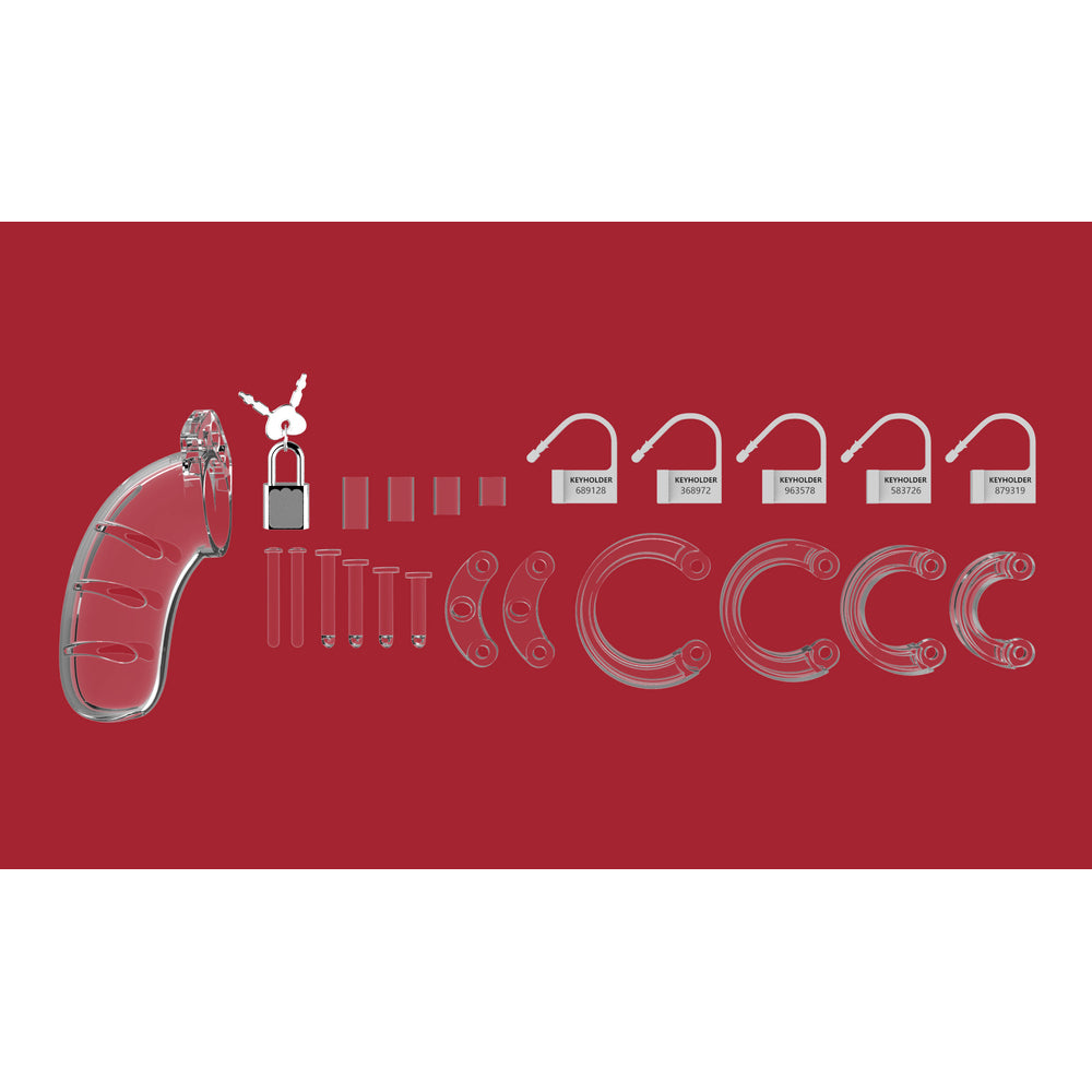 Jaula de castidad transparente para hombre de 4,5 pulgadas 03