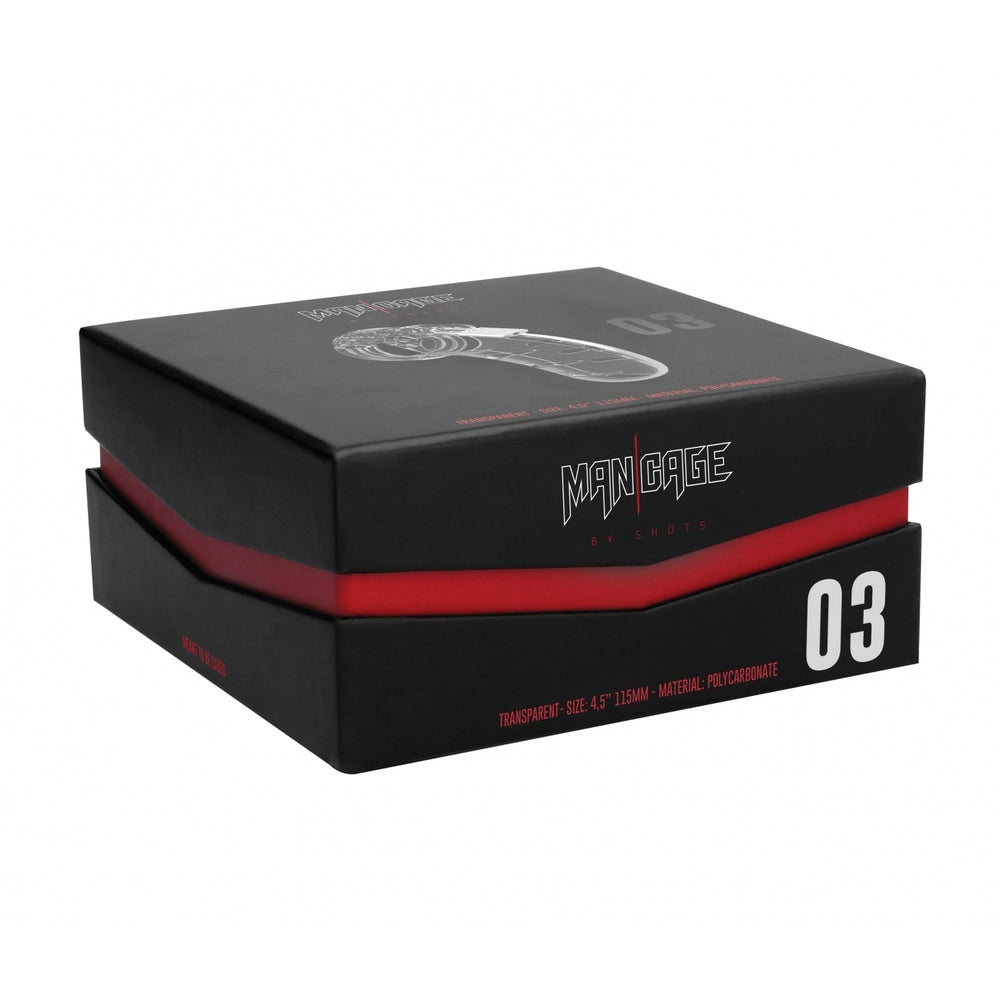 Jaula de castidad transparente para hombre de 4,5 pulgadas 03