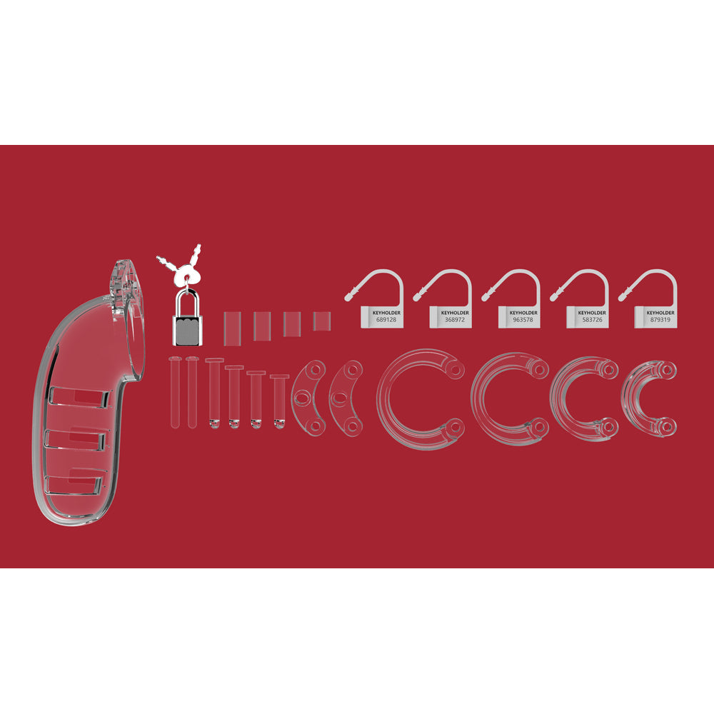 Jaula de castidad transparente para hombre de 5.5 pulgadas, modelo 06