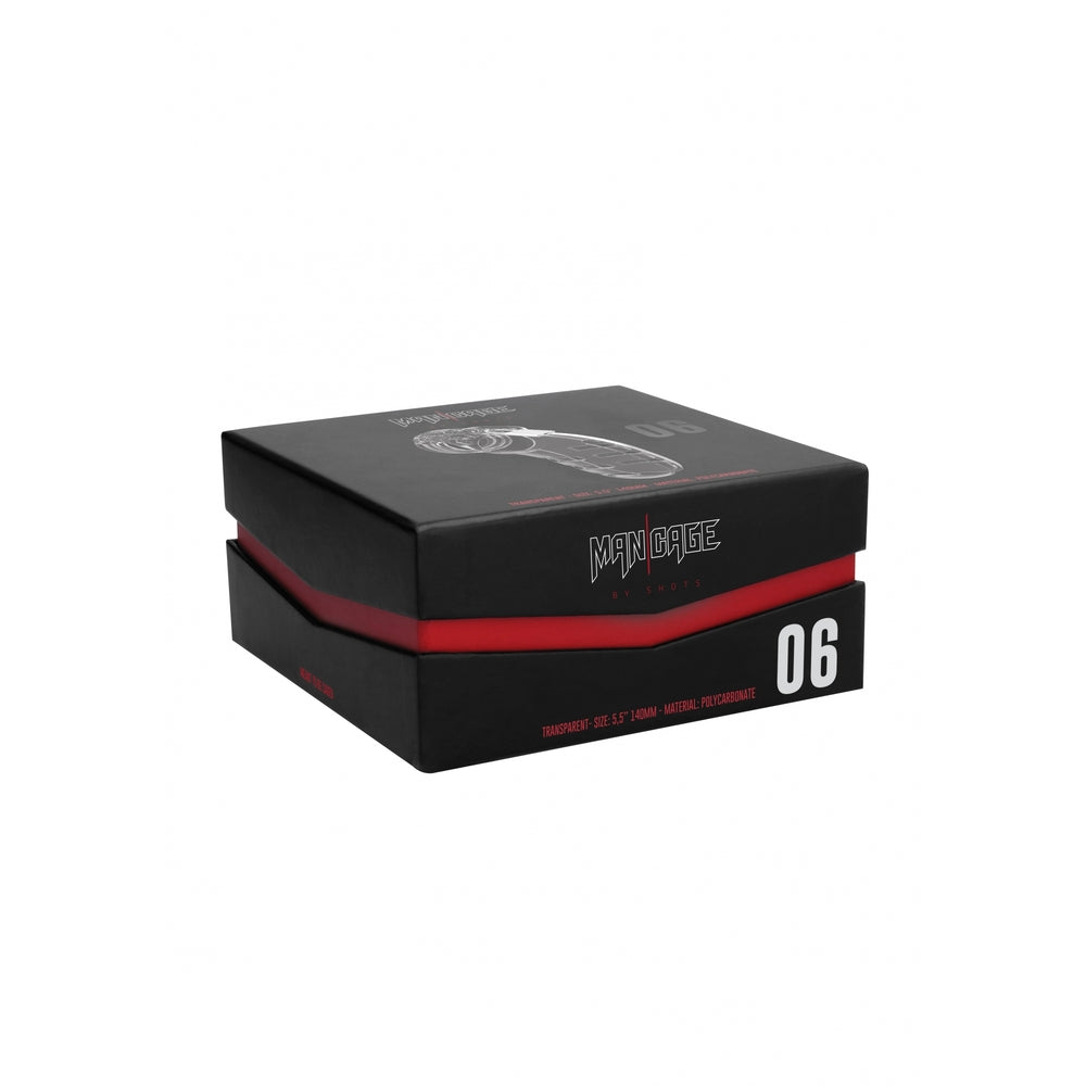 Jaula de castidad transparente para hombre de 5.5 pulgadas, modelo 06