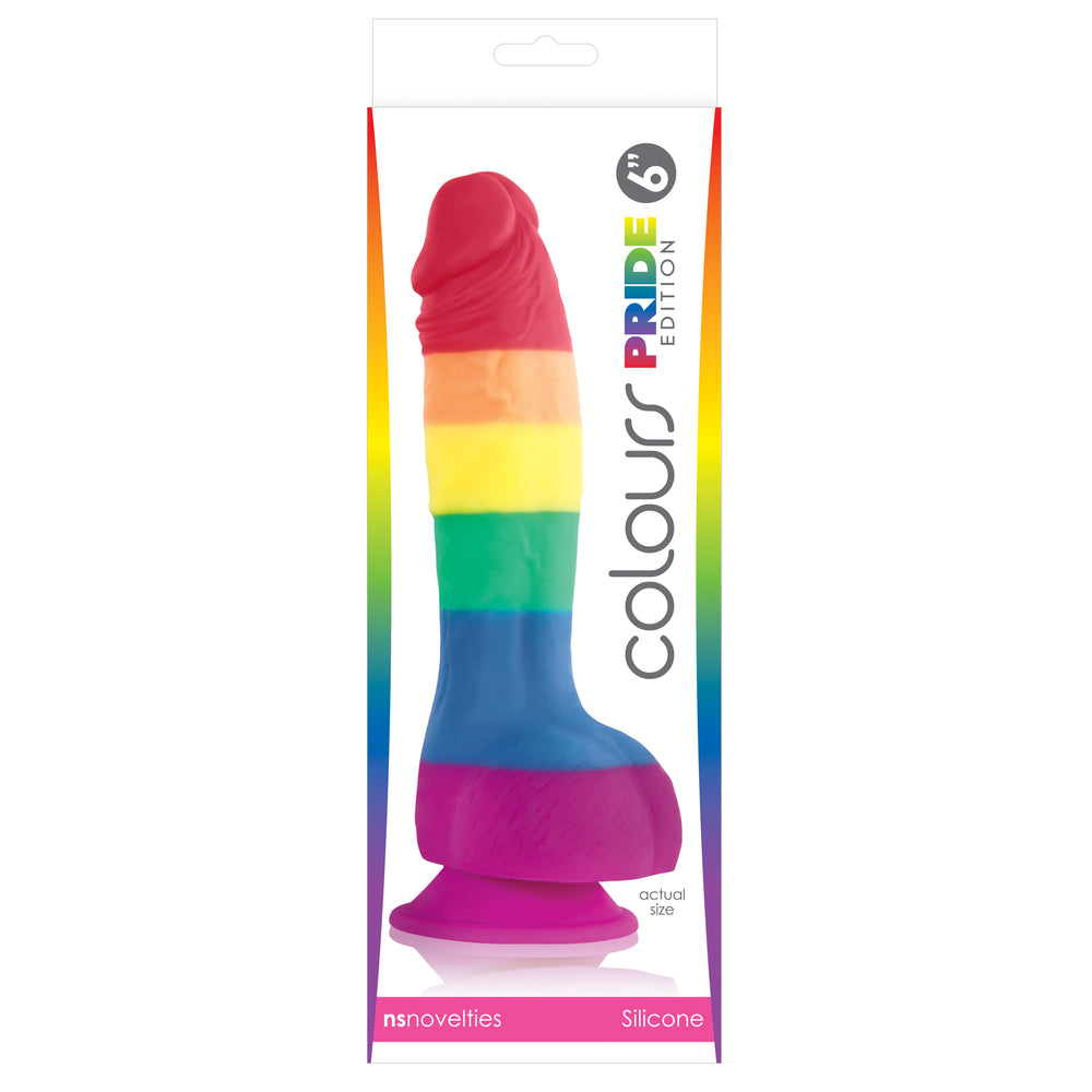 Consolador realista de silicona de 15 cm con bolas Colours Pride Edition