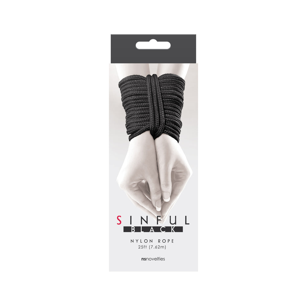 Cuerda de nailon negra de 25 pies de Sinful