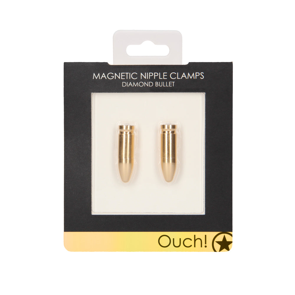 Pinzas magnéticas para pezones Ouch Diamond Bullet Gold