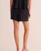 Black Washable Organic Stretch Silk Shorts