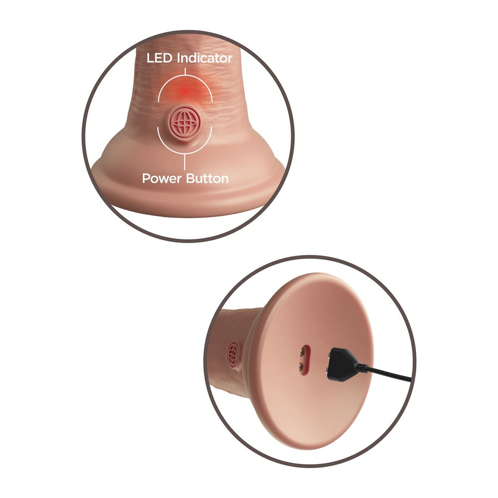 King Cock Elite - Pene vibrador de doble densidad de 15 cm, color rosa carne