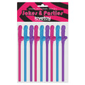 Paquete de 9 pajitas Lovetoy en azul, rosa y morado