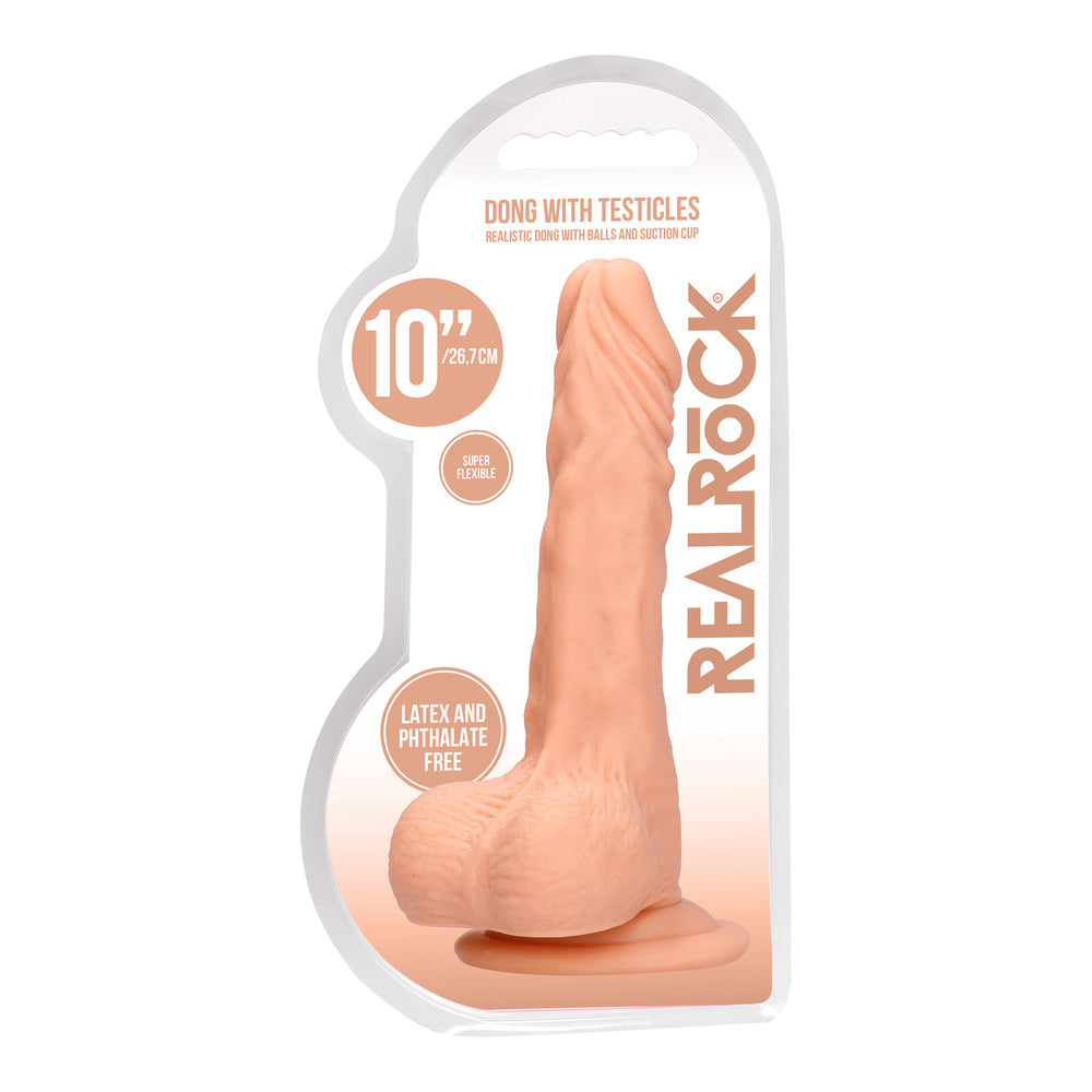 Pene RealRock de 25 cm con testículos color carne