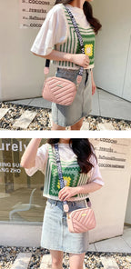 Shell Crossbody Bag for Women Fashion Small PU Leather Shoulder Bags Luxury Designer Quilted Female Zipper Purse and Handbags