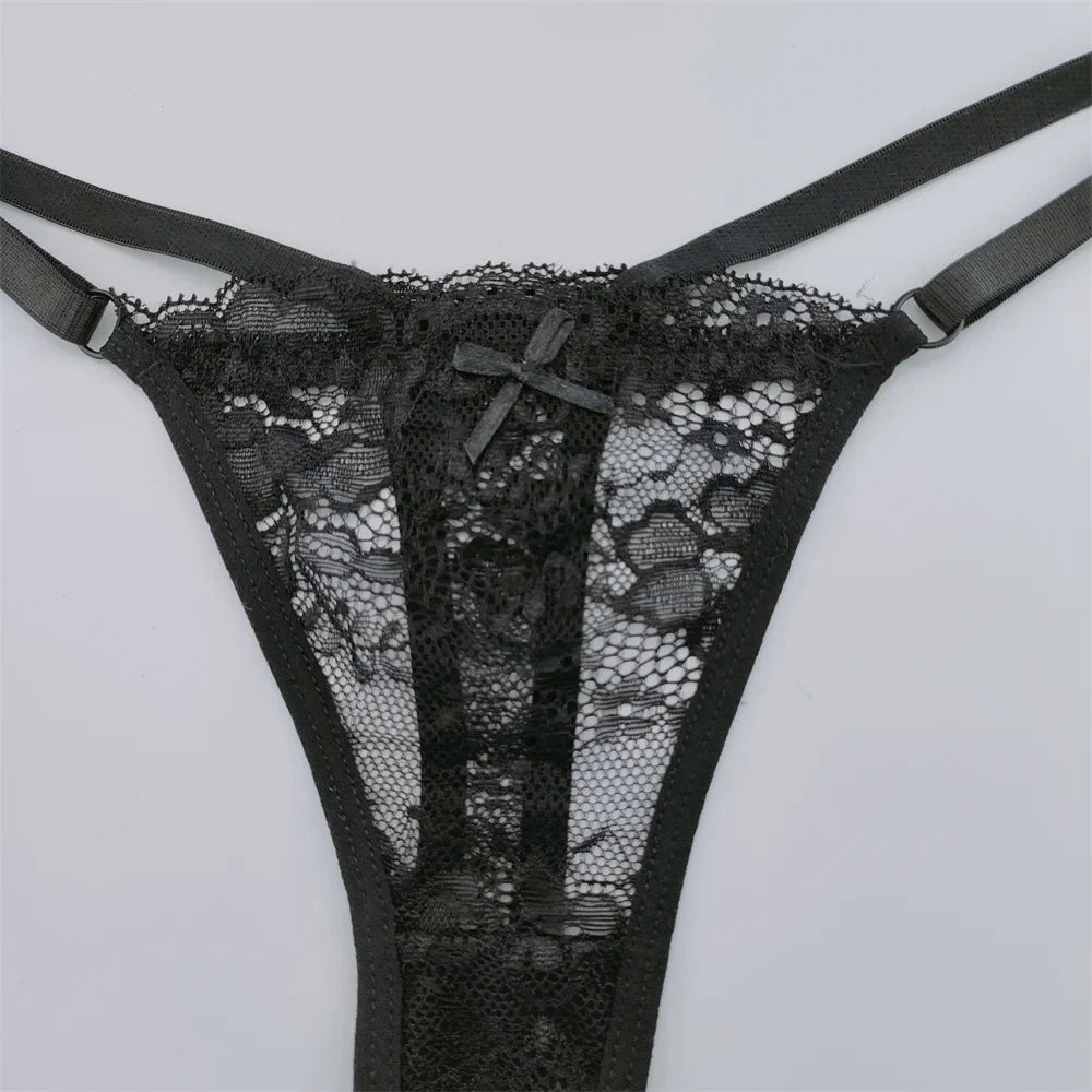 3Pcs Lace Thongs Women Lace Low Waist Panties Sexy Transparent Underwear Fashion Breathable G-string Ladies Intimates Lingerie